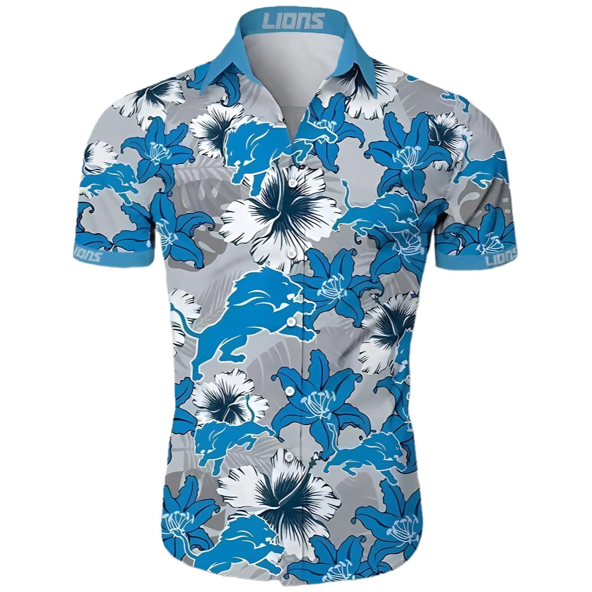 Detroit Lions NFL Tropical Hawaiian Shirt 0 0