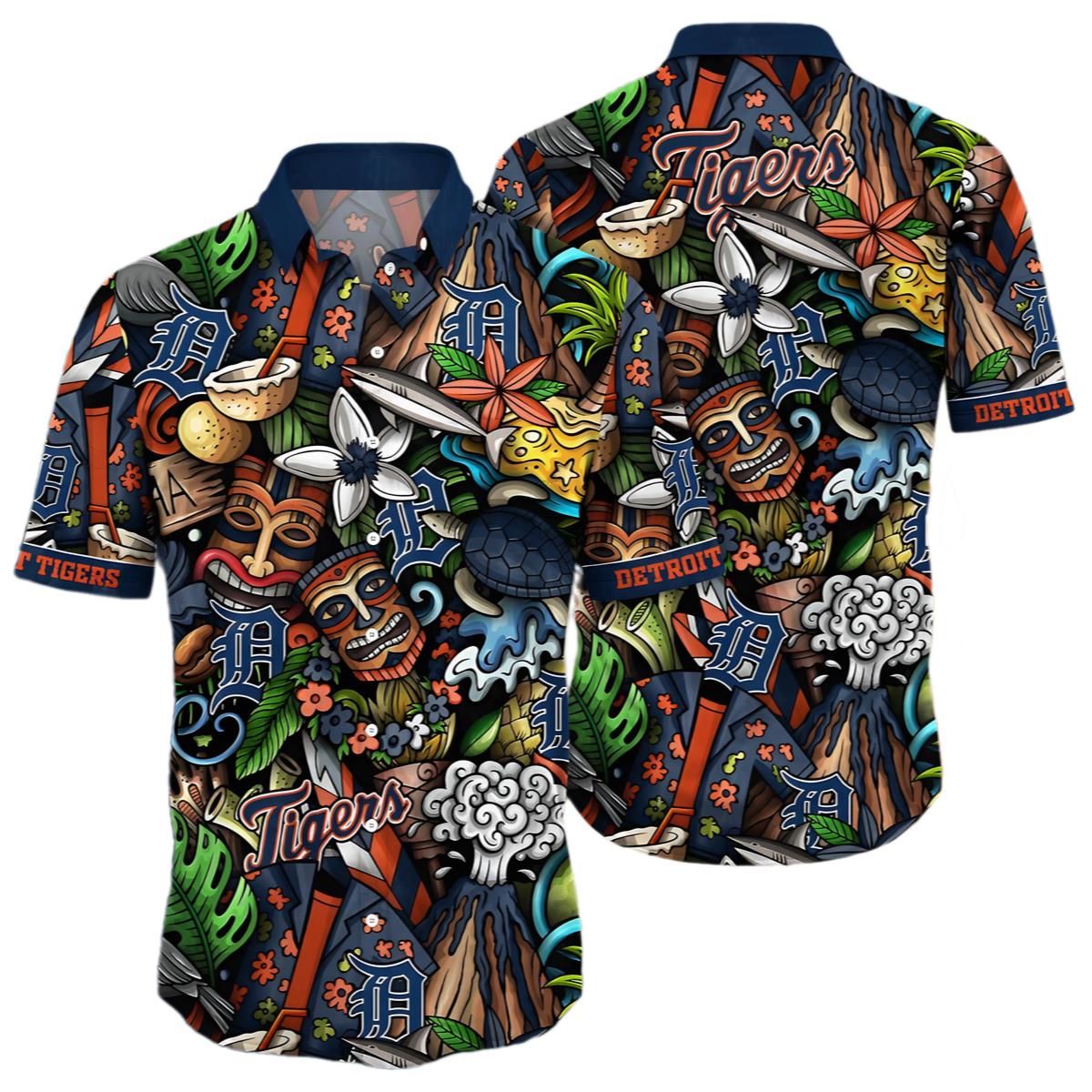 Detroit Tigers MLB Flower Hawaii Shirt For Fans 0 0