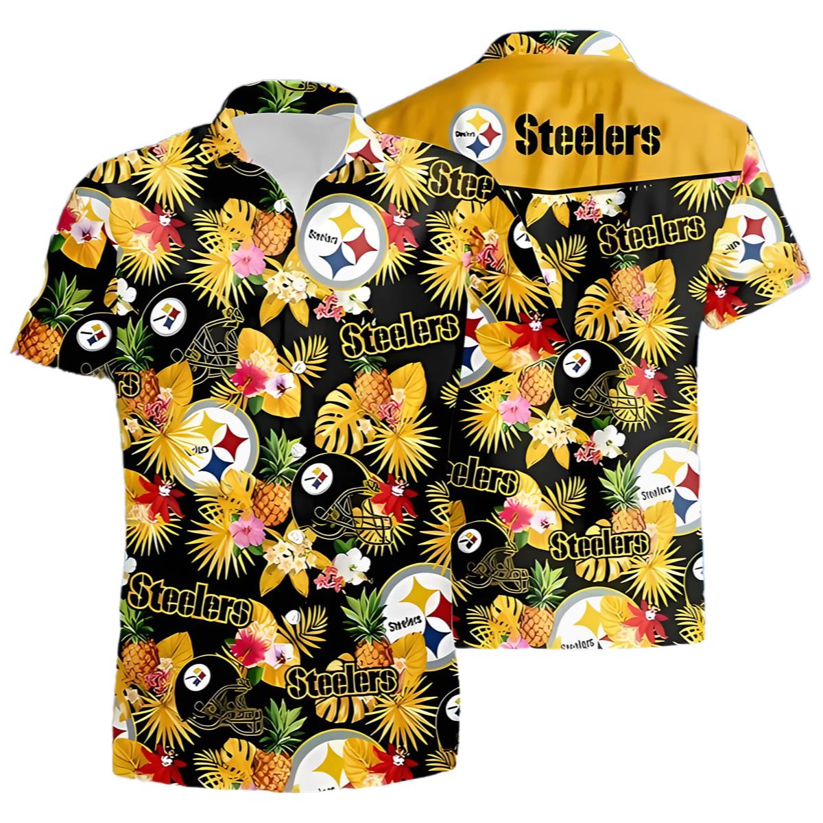 Football Team Vacation Pittsburgh Steelers Hawaiian Shirt 0 0