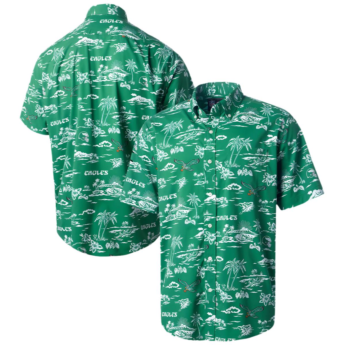 Green Philadelphia Eagles Super Slack Tide Omni Wick Button Up Shirt 0 0