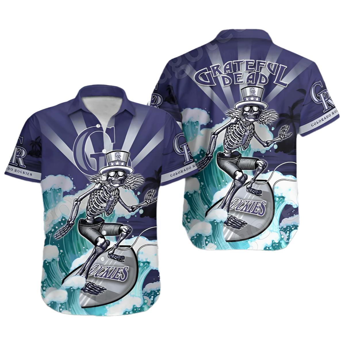 MLB Grateful Dead Colorado Rockies Hawaiian Shirt 0 0