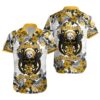 Metallica Skull And Flower Pittsburgh Steelers Hawaiian Shirt 0 0