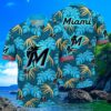 Miami Marlins Hawaiian Shirt Blue Floral Pattern 4 4