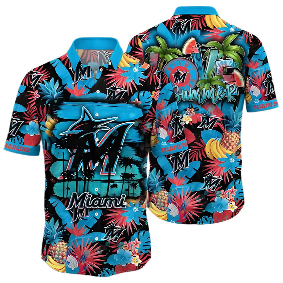 Miami Marlins Hawaiian Shirt Heatwave Aloha Shirt 0 0