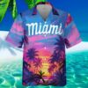 Miami Marlins Hawaiian Shirt Purple Coconut Tree Pattern 3 3