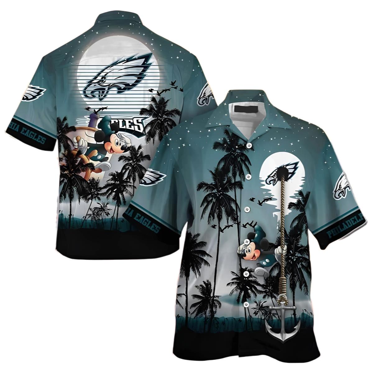 Mickey Mouse Disney NFL Philadelphia Eagles Hawaiian Shirt 0 0