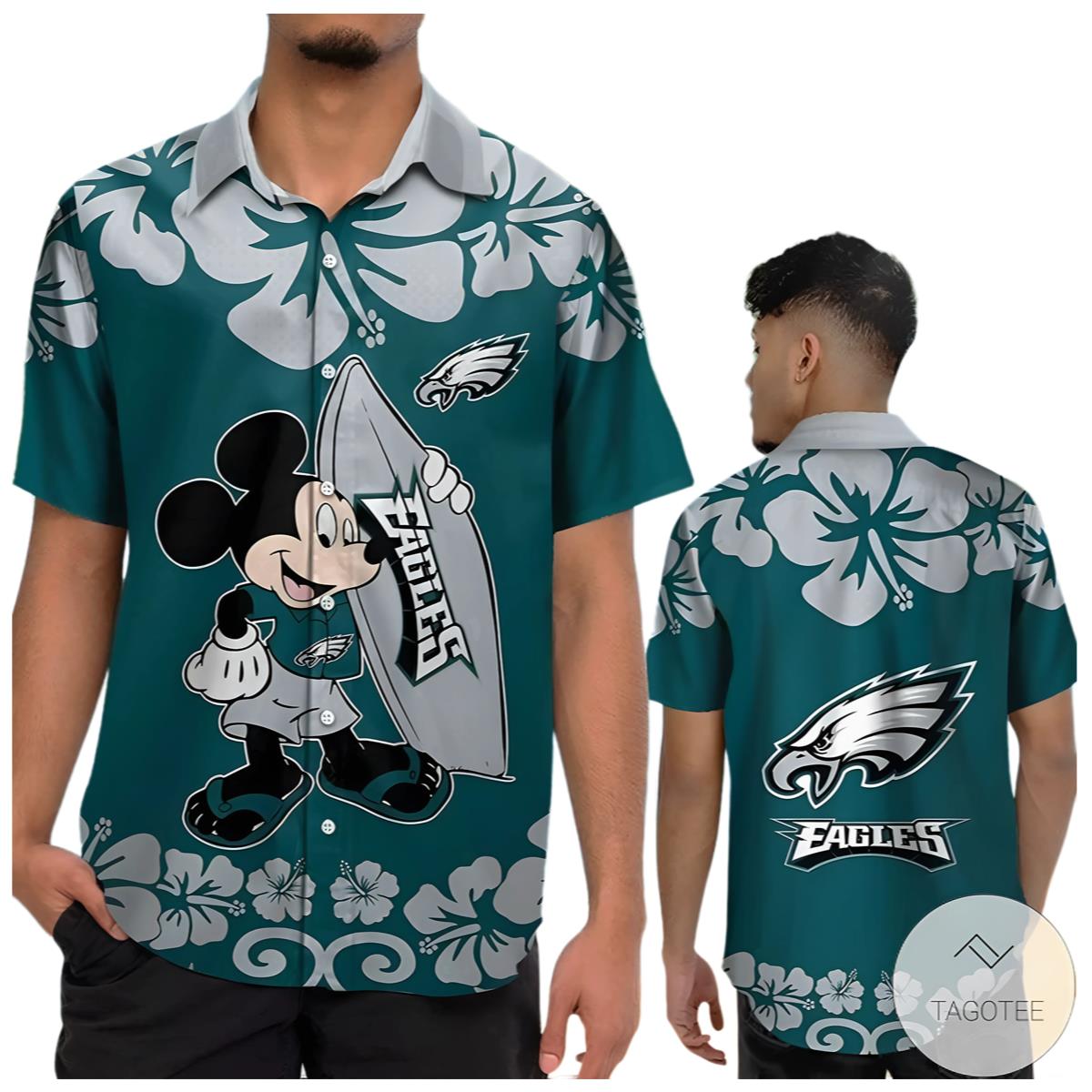 Mickey Mouse Philadelphia Eagles Hawaiian Shirt 0 0