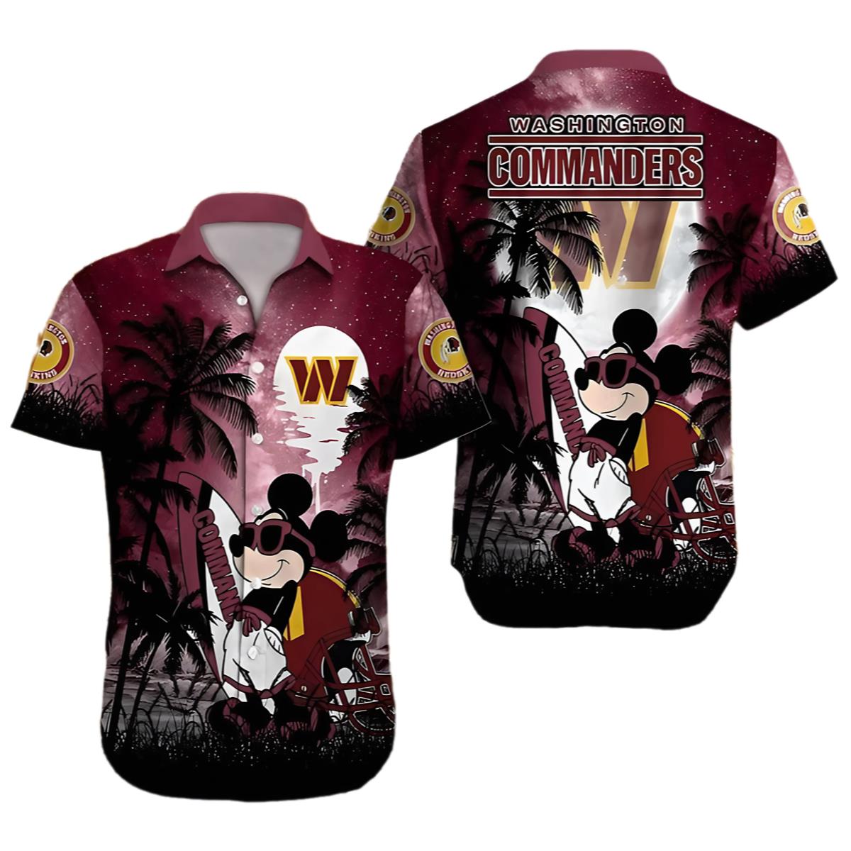 Mickey Washington Commanders Hawaiian Shirt 0 0