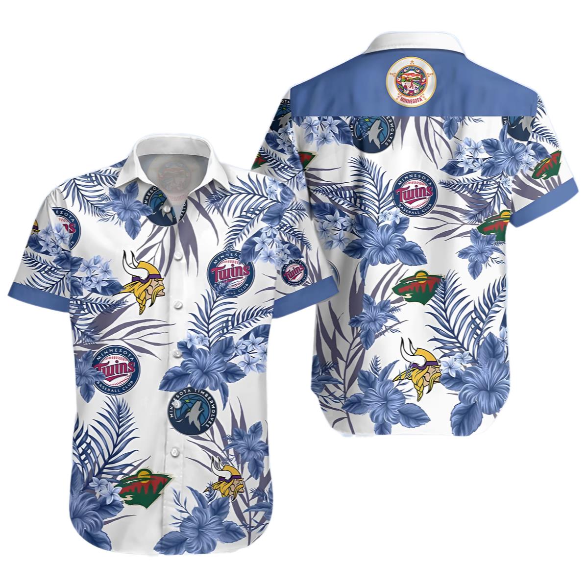 Minnesota Aloha Minnesota Vikings Twins Timberwolves Wild Hawaiian Shirt For Fans 0 0