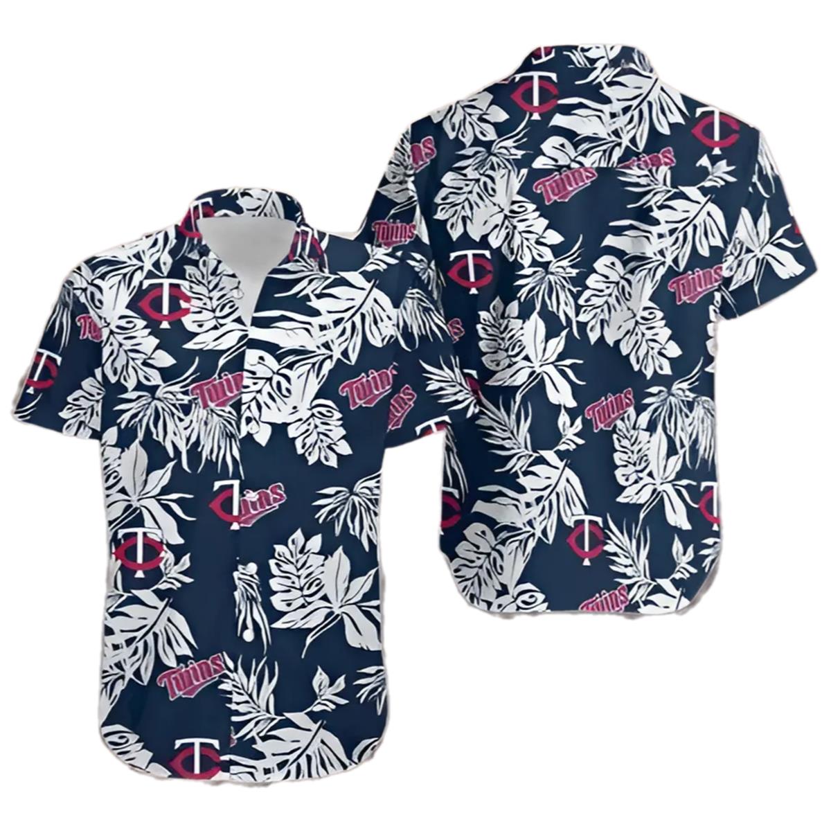 Minnesota Twins Baseball Floral Aloha Hawaiian Shirt Summer Vacation 0 0 1