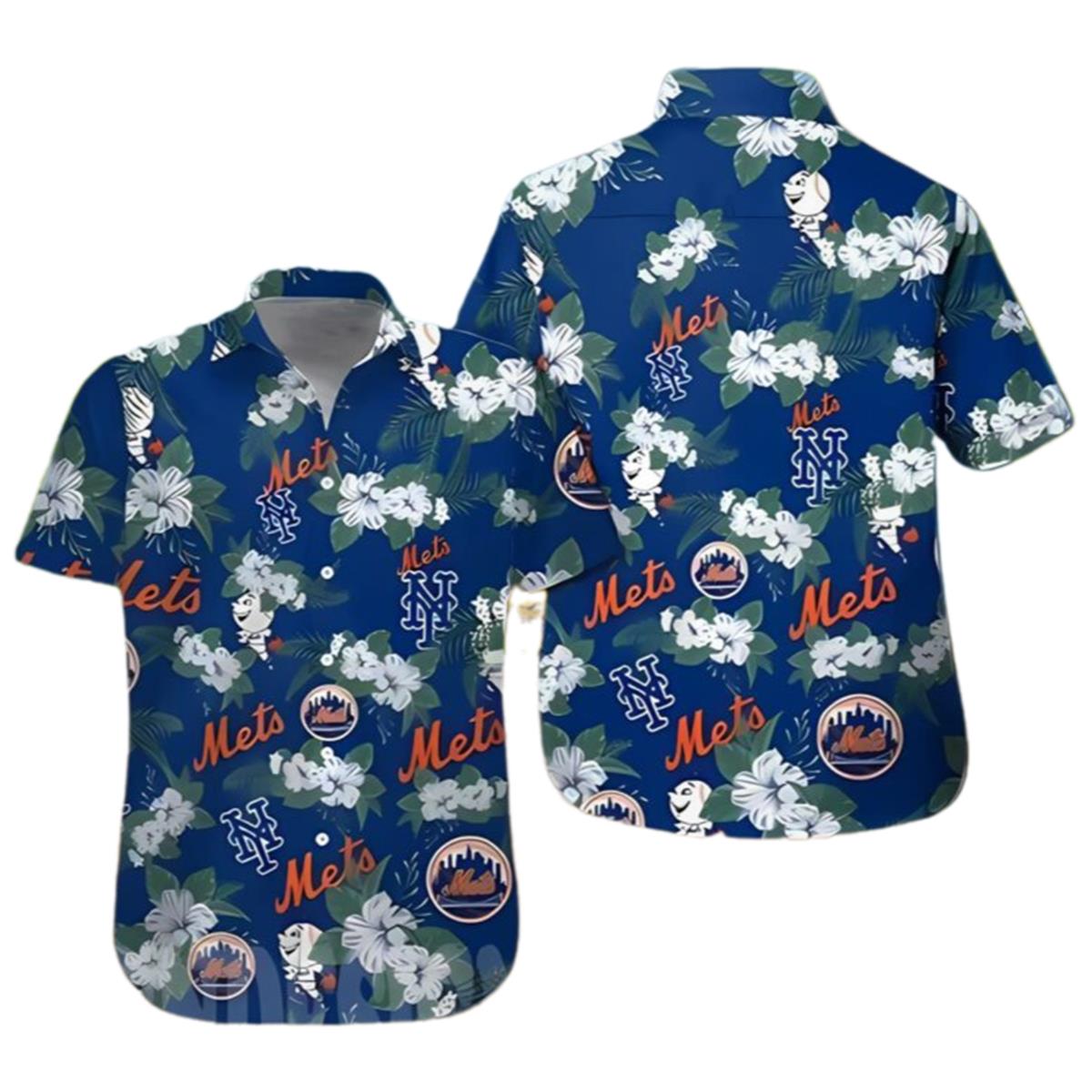 New York Mets MLB Flower Aloha Summer Beach Hawaiian Shirt 0 0