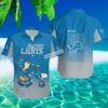 Peanuts Snoopy And Charlie Brown Detroit Lions Hawaiian Shirt Blue 3 3