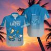 Peanuts Snoopy And Charlie Brown Detroit Lions Hawaiian Shirt Blue 5 5