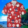 Philadelphia Phillies Hawaiian Shirt Red Floral Pattern 4 4