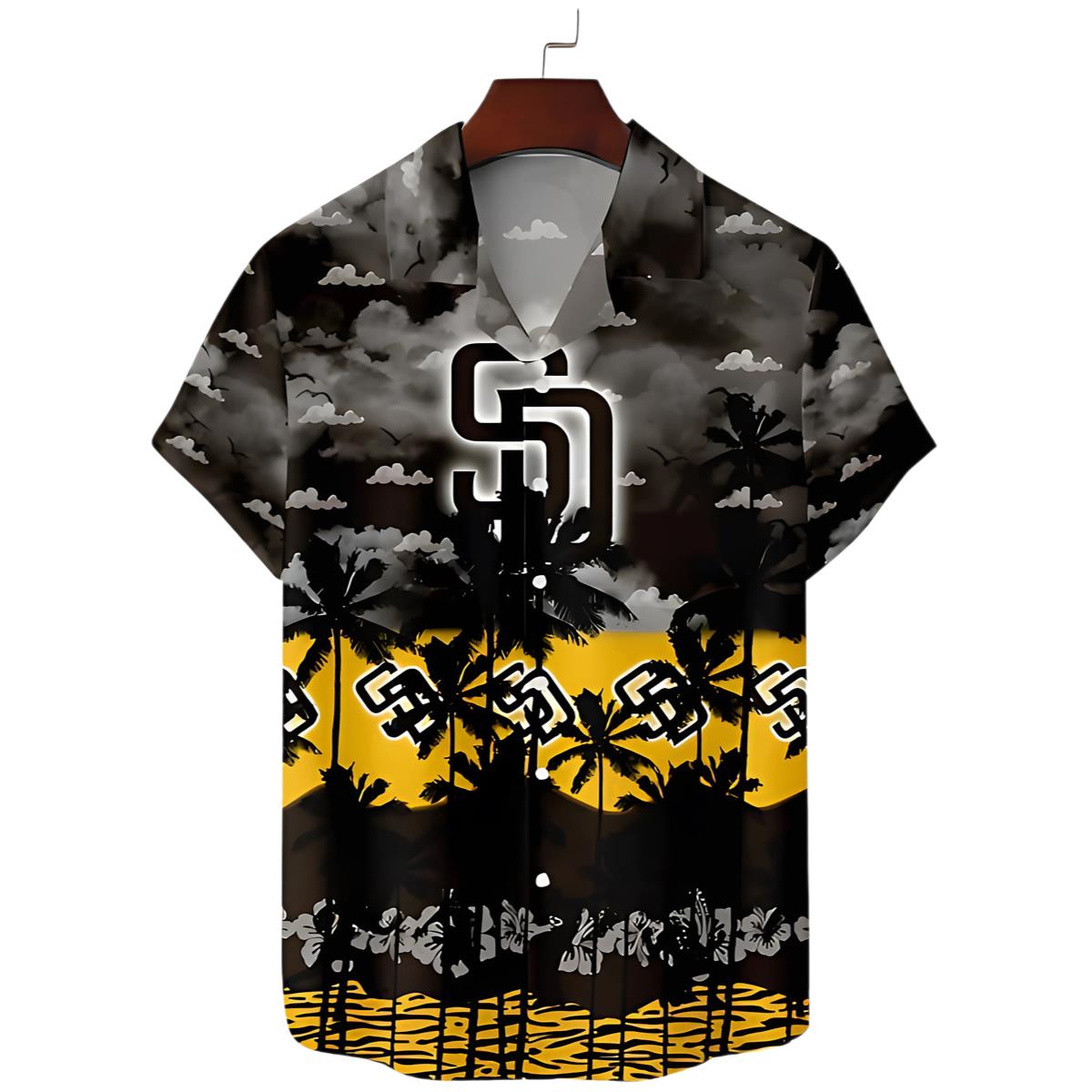 San Diego Padres Stormy Sunset Hawaiian Shirt 0 0