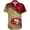 San Francisco 49ers Hawaiian Shirt Grunge Polynesian Tattoo 0 0