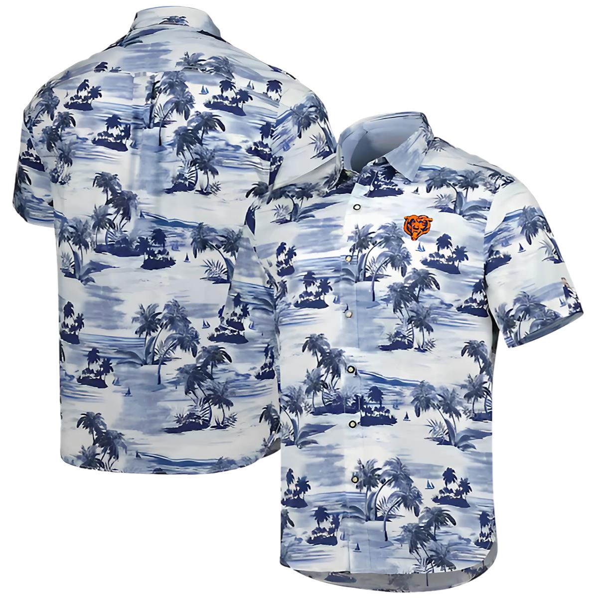 Tommy Bahama Navy Chicago Bears Hawaiian Shirt Tropical Horizons Butt 0 0