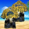 MLB Milwaukee Brewers Hawaiian Shirt Palm Tree Pattern Aloha Shirt Aloha Shirt