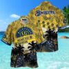 MLB Milwaukee Brewers Hawaiian Shirt Palm Tree Pattern Hawaii Shirt Hawaii Shirt