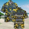 Milwaukee Brewers Hawaiian Shirt Stress Blessed and Brewers Obsessed Hawaiian Shirt Hawaiian Shirt